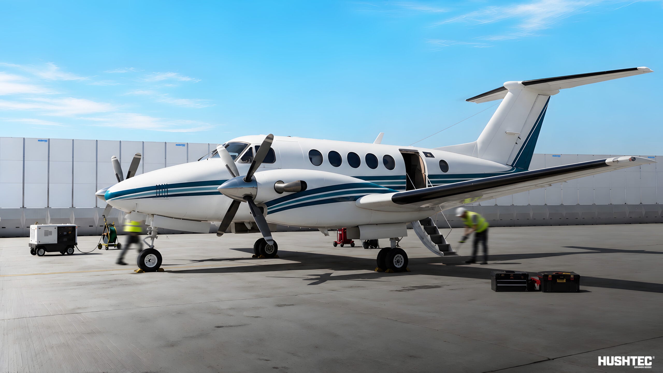 Aircraft ground operations with acoustic noise barriers for noise control