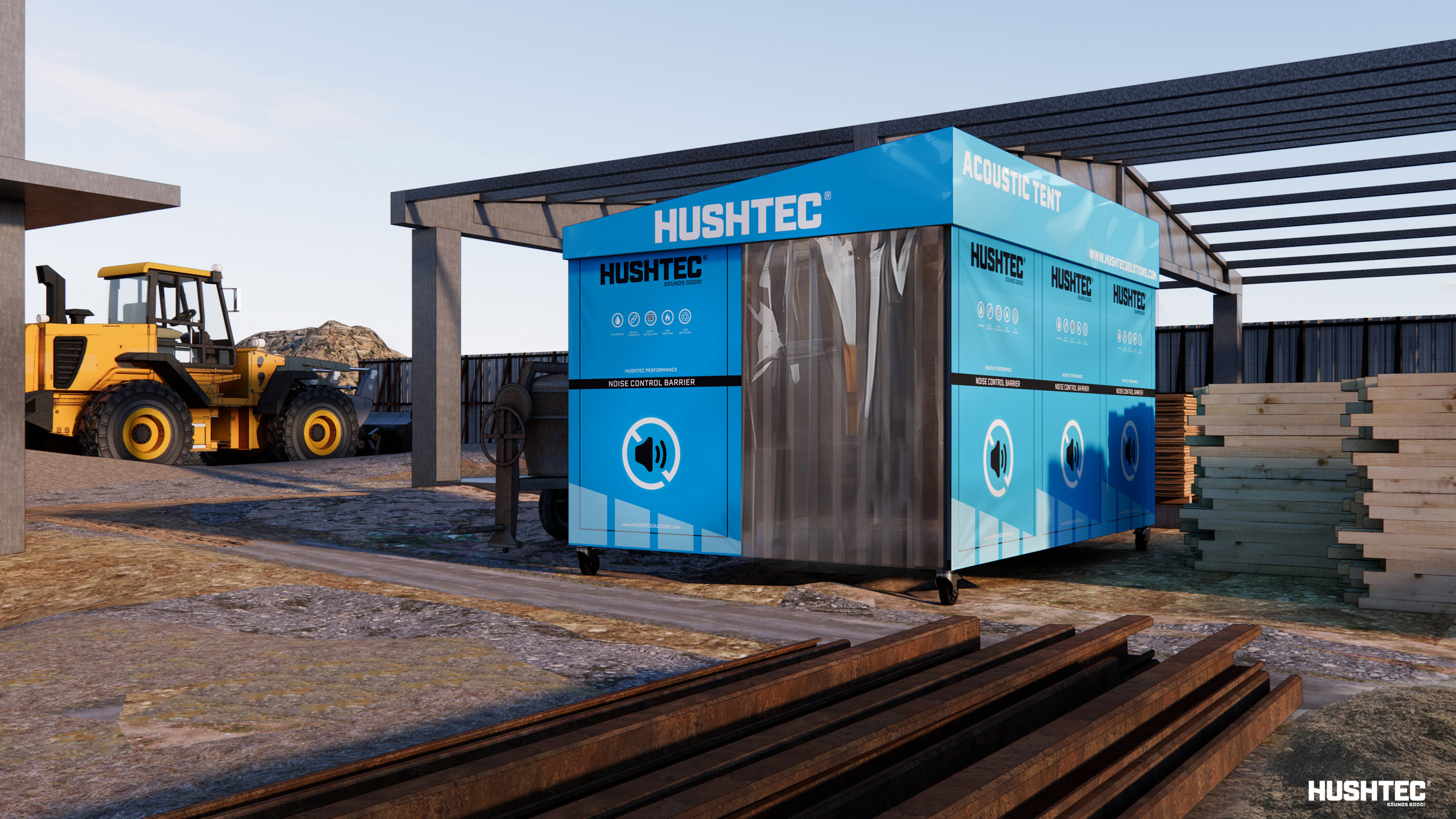 Acoustic Tents for High Noise Environments | Use Cases in High-Noise Settings | Hushtec Solution