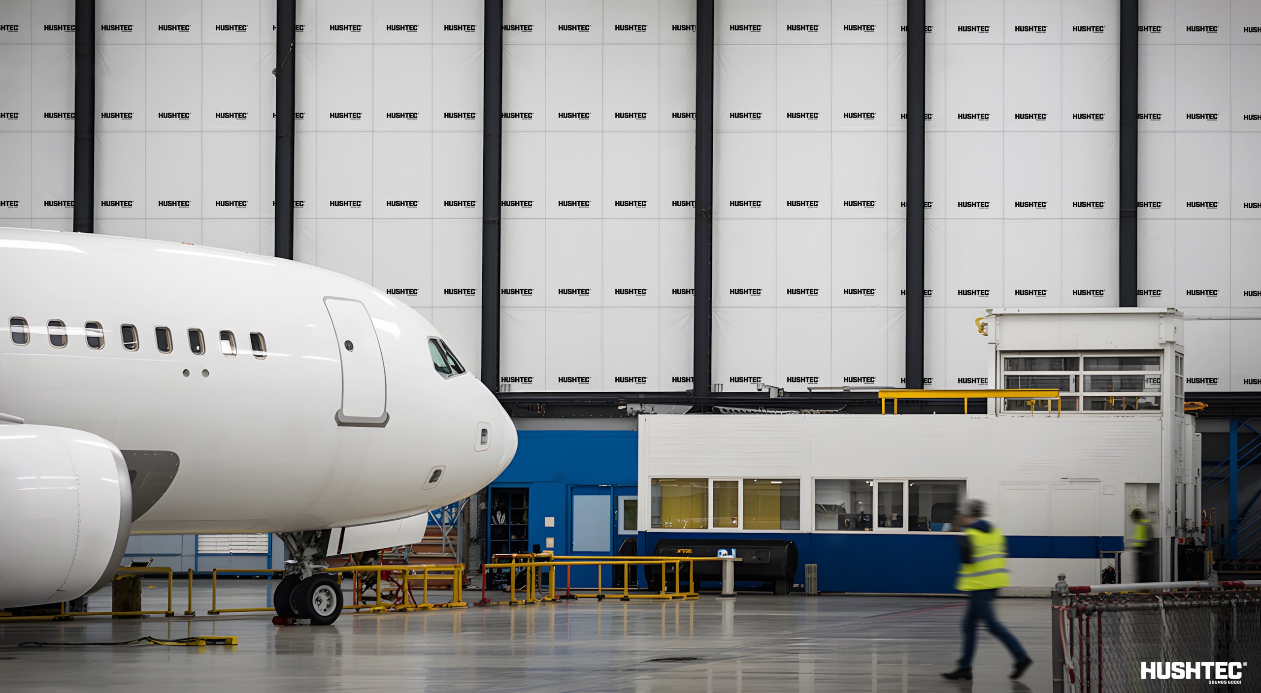 Airport ground operations with acoustic barriers for aircraft noise control