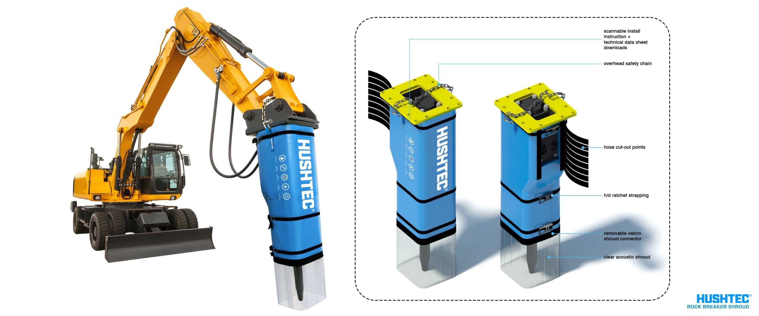 Hushtec Rock Breaker Shroud
