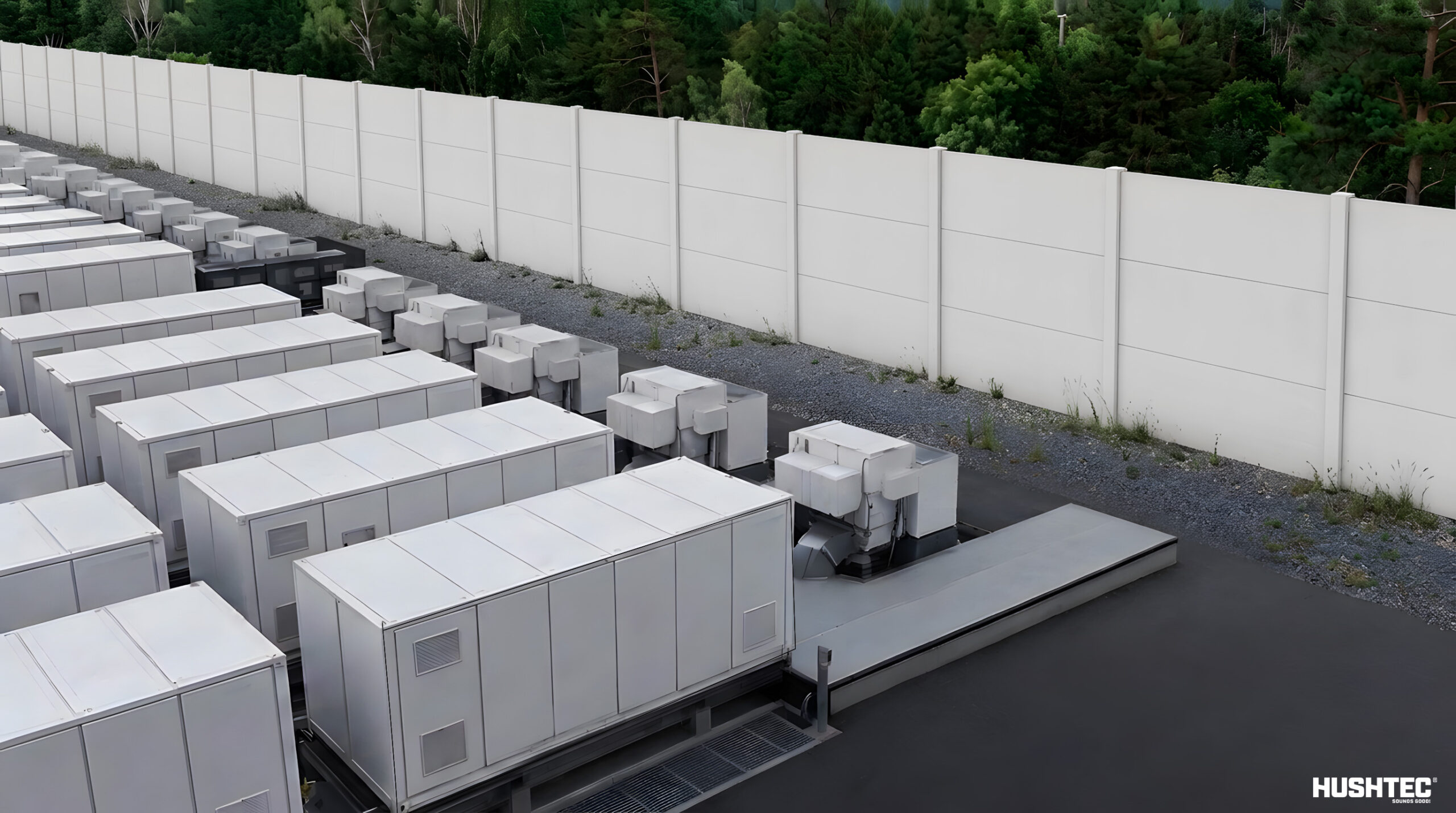 Battery energy storage containers with acoustic barriers designed to minimise HVAC and inverter noise for compliance.