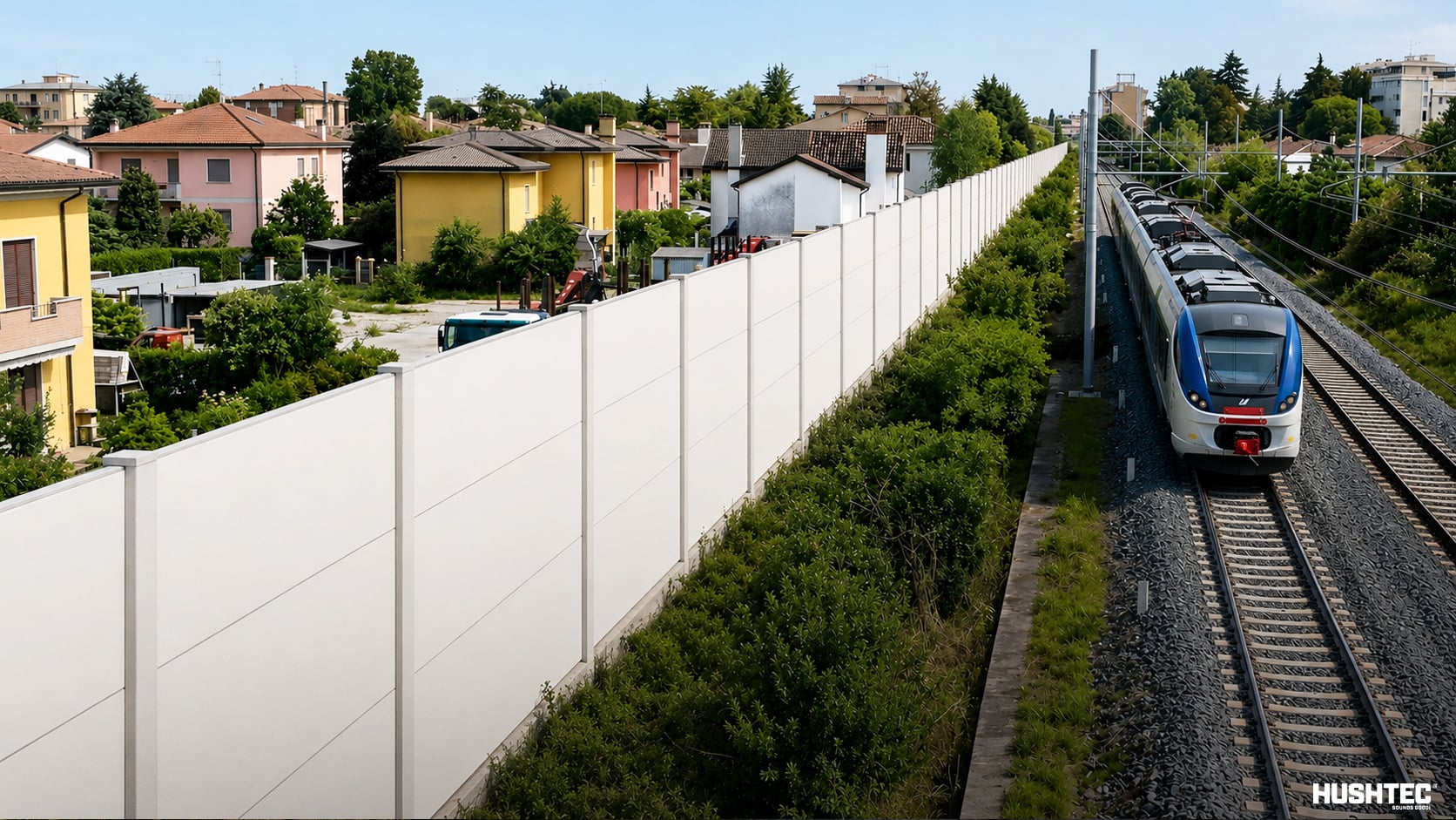 Acoustic wall for long-term railway noise control